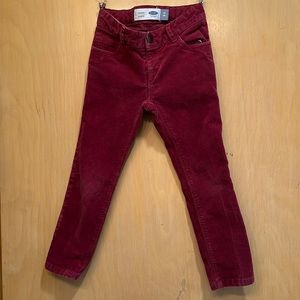 Old Navy 4T boys corduroy skinny pants burgundy color